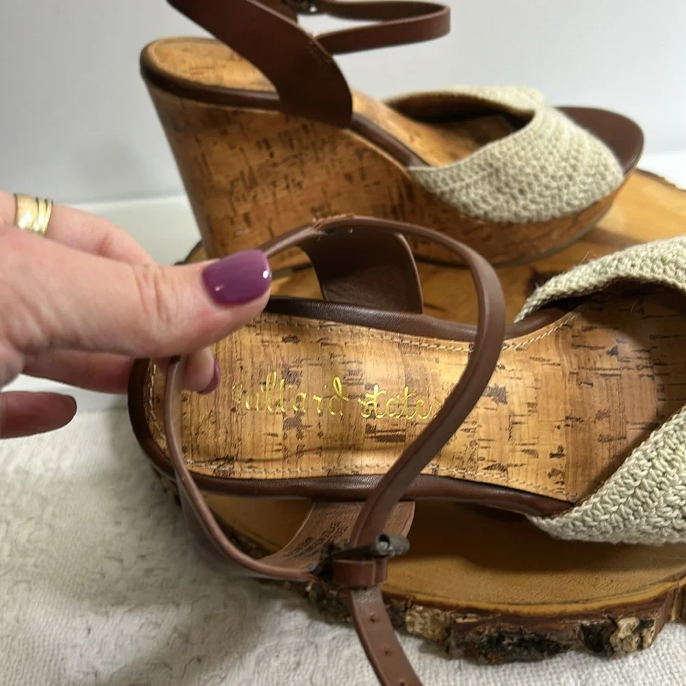 Altar'd State Cream & Brown Cork Wedge Sandals